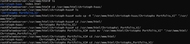 Website-Ordner verschoben